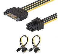 J&D SATA 15 Pin a 6 Pin PCI Espresso (PCIe) Video Grafica Carta Potenza Cavo Adattatore - 20cm, 2 Confezioni