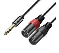 J&D TRS 6.35mm 1/4 a 2x XLR Cavo Y Spinotto, PVC Sgusciato 2x XLR Maschio a 6,35mm Maschio Unbalanced Audio Stereo Adattatore Cavo di Interconnessione per Speaker Mic Chitarra Mixer AMP, 4,5 Meter
