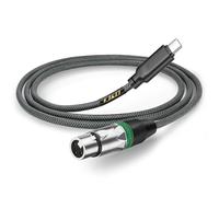 J&D USB C a XLR Microfono Cavo Audio per Registrazione Audio, Microfono Dinamico, Intrecciato USB C a XLR Femmina Cavo Compatibile con iPhone 16/17 Series, 3 m