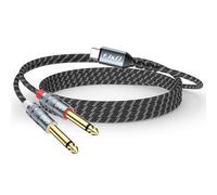 J&D USB C to Cavo Audio 1/4, Adattatore Type C a Doppio Jack Maschio 6,35 mm, Cordone Stereo Aux per Auto, Compatibile con iPhone 16/17 Series, Galaxy S25/24, Laptop, 1 m