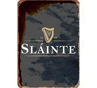 J.DXHYA Targa in metallo con scritta in lingua inglese "Slainte Guinness", in stile vintage, per casa, cucina, bar, caffetteria, 30 x 20 cm