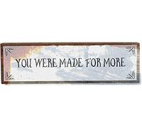 J.DXHYA Targa in metallo con scritta "You were made for More" in legno motivazionale S - Inspirational Wall Art - Targa da parete motivazionale retrò vintage
