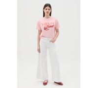 J E-TEES DONNA, T-shirt Rosa In Cotone Con Stampa "let's Go Girl", Donna, Rosa, Taglia: L