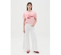 J E-TEES DONNA, T-shirt Rosa In Cotone Con Stampa "let's Go Girl", Donna, Rosa, Taglia: S