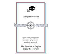 J.Endéar Bracciale Bussola per Donne Ragazze Bracciale Corda Laurea Fatto A Mano Argento 925 Gioielli Unisex Classe 2024 Congratulazioni Laurea Regalo d'ispirazione, Grigio