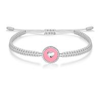 J.Endéar Bracciale Cuore Argento 925 per Ragazza Donna, Filigrana Corda Intrecciata Bracciale Smalto Ritorto Rotondo Fascino Gioielli Fatti A Mano Adolescenti Regalo, Grigio