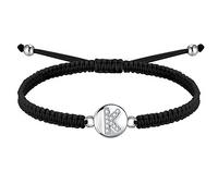 J.Endéar Bracciale Fatto A Mano con Lettera Iniziale K in Argento 925 con Catena Intrecciata in Filigrana Gioielli Personalizzati per Donna Ragazza