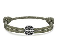 J.Endéar Bracciale nautico con bussola vichinga, in argento 925, da surfista, impermeabile, da uomo, da donna, ragazzo, regolabile, vintage, gioiello nordico, tessuto
