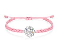 J.Endéar Bracciale Om Fiore di Loto, Bracciale Yoga Meditazione, Bracciale Argento 925, Zirconia 7 Chakra Bracciale, Fortunato Rosa Corda Bracciale, Donne Ragazza Gioielli