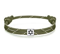 J.Endéar Bracciale Stella di David Argento 925 | Surfer Bracciale Nautico Paracord Fatto a Mano | Gioielli Ebrei per Uomo Donna Ragazzi Kabbalah Protezione Amuleto Regalo, Verde