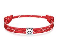 J.Endéar Bracciale Wave Corda nautica con ciondolo in argento 925 Uomo Donna Surf Sea Beach Amicizia Regalo partner, Verde