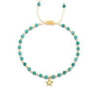 J.Endéar JENDEAR Cavigliera in Turchese per Donna, Cavigliera in Corda, Argento 925 Placcato in Oro 18K, Ipoallergeni, Regali di Gioielli Estivo con Stile Bohémien