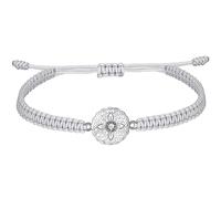J.Endéar Mandala Bracciale Argento 925 per le Donne Ragazza, Corda Intrecciata Fatta A Mano Filigrana Bracciale Regolabile, Yoga Meditazione Buddista Gioielli Amuleto Regalo, Grigio