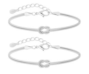 J.Fée 1 Paio Bracciali Coppia Bracciale Amicizia Bracciale Donna Argento 925 Bracciali Amicizia Donna, Braccialetti Nodo D'amore, Regali di Coppia, Regalo Amica, Regalo Fidanzato,San Valentino Per Lei