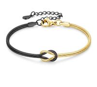 J.Fée 1 Pezzo Bracciali Coppia Bracciale Amicizia Bracciale Donna, Braccialetti Donne Oro, Argento 925 Bracciali Amicizia Donna, Regali di Coppia, Regalo Amica,Regalo Ragazza Nero Dorato