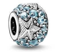 J.Fée 1 Pezzo Charms per Bracciali Ciondoli per Collane in 925 Argento Sterling, Ciondoli a Braccialetti, Adatto a Braccialetti e Collane, Ciondolo Forma di Stella Marina con Zirconi, Regalo Donna