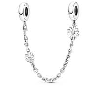 J.Fée 1 Pezzo Charms per Bracciali Ciondoli per Collane in 925 Argento Sterling, Ciondoli a Braccialetti, Adatto a Braccialetti e Collane, Ciondolo con Catena di Sicurezza di Margherita, Regalo Donna