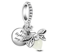 J.Fée 1 Pezzo Charms per Bracciali Ciondoli per Collane in 925 Argento Sterling, Ciondoli a Braccialetti, Adatto a Braccialetti e Collane, Ciondolo con Lucciola, Regalo Donna