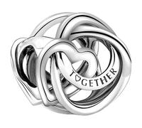 J.Fée 1 Pezzo Charms per Bracciali Ciondoli per Collane in 925 Argento Sterling, Ciondoli a Braccialetti, Adatto a Braccialetti e Collane, Ciondolo Cuore Intrecciato Traforato Argento, Regalo Donna