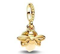 J.Fée 1 Pezzo Charms per Bracciali Ciondoli per Collane in 925 Argento Sterling, Ciondoli a Braccialetti, Adatto a Braccialetti e Collane, Charm Ciondolo Lucciola Dorata, Regalo Donna