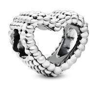 J.Fée 1 Pezzo Charms per Bracciali Ciondoli per Collane in 925 Argento Sterling, Ciondoli a Braccialetti, Adatto a Braccialetti e Collane, Ciondolo Pendente Cuore con Bolle, Regalo Donna