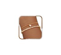 J.Fée 2 Pezzi Bracciale Donna Oro Amicizia Bracciale Tennis Donna Set Regolabile Con Zirconi Cubici, Set di Gioielli Mamma Regalo Amica Regali Fidanzata
