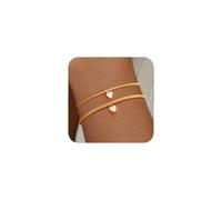 J.Fée 2 Pezzi Bracciale Donna Oro Set Bracciali Donna Regolabile Con Zirconi Cubici Tennis Dracciale Amicizia, Set di Gioielli Mamma Regalo Amica Regali FidanzataV