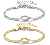 J.Fée 2 Pezzi Bracciali Coppia Bracciale Amicizia Bracciale Donna Argento 925 Bracciali Amicizia Donna, Braccialetti Donne Oro, Regali di Coppia, Regalo Amica, Regalo Fidanzato, San Valentino Per Lei