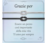 J.Fée 2PCS Bracciale Amicizia Maestra Bracciali Donna Bracciali Coppia Argento 925, Nodo Bracciale Donna Oro Jewellery, Fidanzato Regalo Maestre Fine Anno Mamma Regalo Migliore Amica.