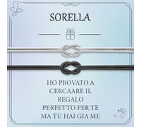 J.Fée 2PCS Bracciale Amicizia Maestra Bracciali Donna Bracciali Coppia Argento 925, Nodo Bracciale Donna Oro Jewellery, Fidanzato Regalo Maestre Fine Anno Mamma Regalo Migliore Amica.Sorelle