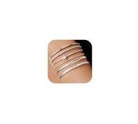 J.Fée 6PCS Bracciale Rigido Donna Set con Stelle Bracciale Donna Argento, Regalo Compleanno, Regalo Festa Della Mamma