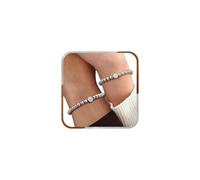 J.Fée Bracciale Con Iniziale Anti-Ansia, Nome Bracciale Donna Acciaio Inox, Personalizzato Iniziale A-Z Oro/Argento Bracciali Donna Elastico Con Perline, Impermeabile E Resistente, Regalo Donne