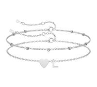 J.Fée Bracciale Donna Argento 925, Bracciali Con Iniziali Bracciale Personalizzato, Bracciali Donna A Strati A Forma Di Cuore, Gioielli Eleganti Regali Donne, Iniziali L Argento