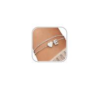 J.Fée Bracciale Donna Argento 925, Bracciali Con Iniziali Bracciale Personalizzato, Bracciali Donna A Strati A Forma Di Cuore, Gioielli Eleganti Regali Donne, Iniziali E Argento