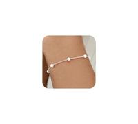 J.Fée Bracciale Donna Argento 925 Bracciali Donna di Perle Regolabile Perle Bracciale, Set di Gioielli Mamma Regalo Amica Regali Fidanzata