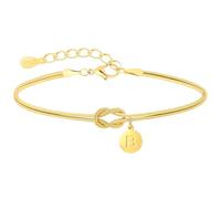J.Fée Bracciale Donna con Iniziali Bracciale Nodo Bracciali Donna Oro Bracciali Donna Iniziale,Regalo Donna Regalo Amica Fidanzata Coppia B
