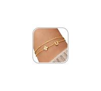J.Fée Bracciale Donna con Iniziali e Quadrifoglio Zircone, Bracciale Donna Argento 925 e Bracciali Donna Oro 14K,Regalo Donna Regalo Amica Regali per Lei