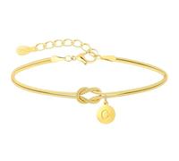 J.Fée Bracciale Nodo con Iniziali per Donna e Uomo Bracciale Argento 925 | Bracciale Donna Argento 925 e Bracciali Donna Oro 14K,Regalo Donna Uomo Regalo Amica Coppia Regali per Lei