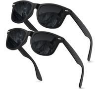 J.Fée Occhiali Da Sole Polarizzati, Occhiali Da Sole Da Uomo Donna, Protezione UV400, Regalo Per La Festa Della Mamma, Lenti Grigie, 2 Paia