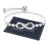 J.Fée Regalo Donna Regalo per Lei, Bracciale Donna Argento 925 con Infinito Cuore Bracciale Argento Regolabile Bracciali Argento Bracciali Donna Regalo per Mamma Amica Ragazza Donna