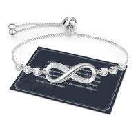 J.Fée Regalo Donna Regalo per Lei, Bracciale Donna Argento 925 con Infinito Cuore Bracciale Argento Regolabile Bracciali Regalo per Mamma Amica Ragazza