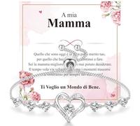 J.Fée Regalo Donna Regalo per Lei, Bracciale Donna Argento 925 con Infinito Cuore Bracciale Argento Regolabile Bracciali Regalo per Mamma Amica Ragazza