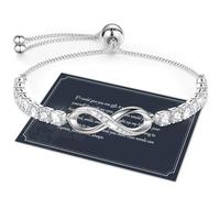 J.Fée Regalo Donna Regalo per Lei, Bracciale Donna Argento 925 con Infinito Cuore Bracciale Argento Regolabile Bracciali Regalo per Mamma Amica Ragazza