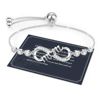 J.Fée Regalo Donna Regalo per Lei, Bracciale Donna Argento 925 con Infinito Cuore Bracciale Argento Regolabile Bracciali Regalo per Mamma Amica Ragazza