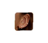 J.Fée Set Orecchini Acciaio Inossidabile Set Orecchini Donna Oro Helix Piercing Orecchio Acciaio Chirurgico, Regalo Donna Regalo Festa Della Mamma Regalo Mamma, 9Paia