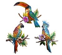 J-Fly Pappagallo in metallo Decorazione da parete tropicale per esterni decorazione da parete pappagallo all'aperto arte da parete in metallo uccello decorazione di San Valentino Patio recinzione