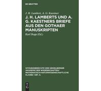 J H Lambert A G J. H. Lamberts Und A. G. Kaestners Briefe Aus (Copertina rigida)