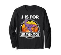 J Is for Juravenator Dinosaurs Alphabe for Dinosaur Lover Maglia a Manica