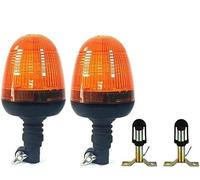J/J 2X Luci Girofaro 40 LED Lampeggiante Stroboscopica Arancio con 2 Supporti Piantone a T Trattori Mietitrebbie