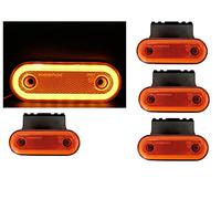 J/J 4x Luce Ingombro Laterale Neon Arancio 20 Led 110mm Supporto Per Rimorchi Camper
